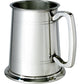 Pewter Glass Bottom Tankard 1 Pint Plain Double Lines Perfect for Engraving