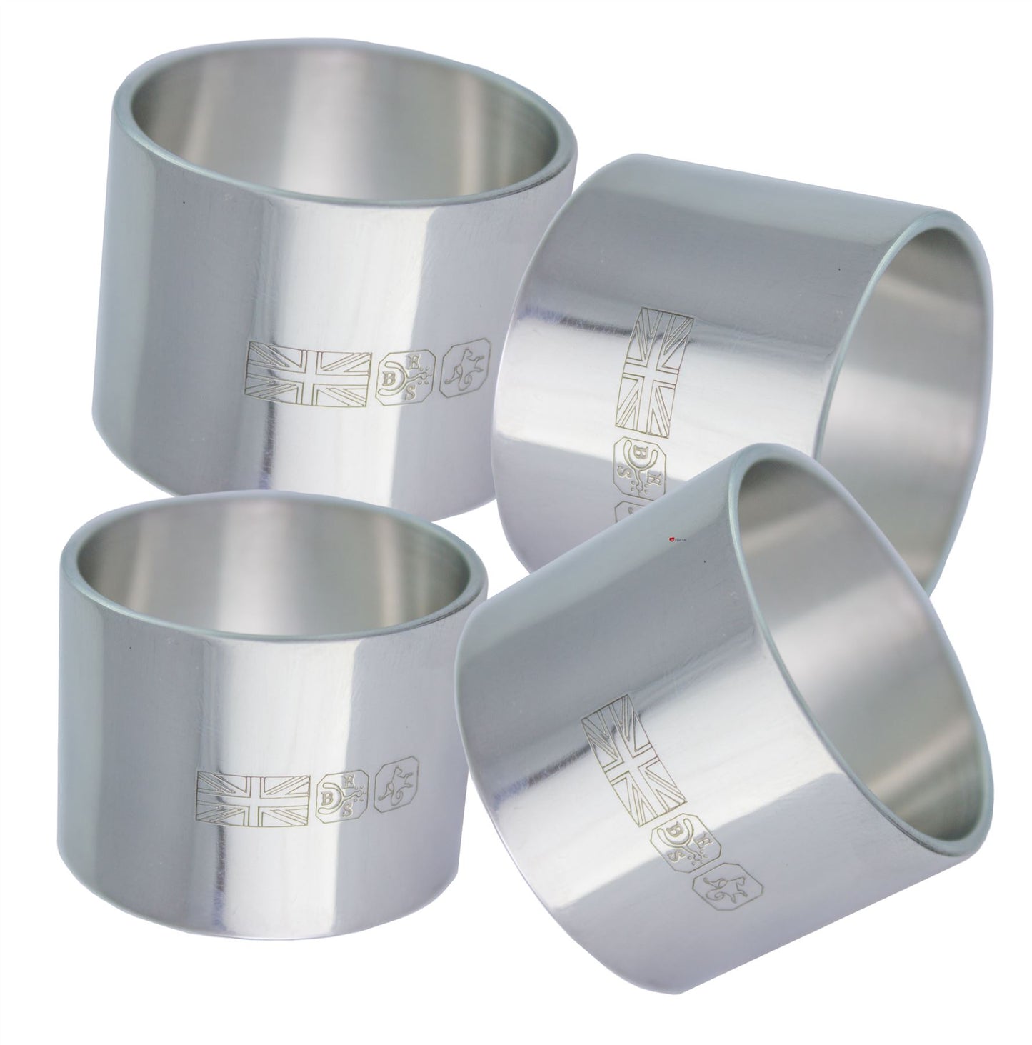 Pewter Napkin Ring Serviette Plain with Feature Touch Marks x4