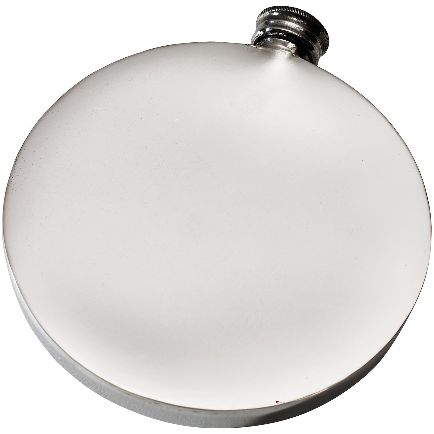 Hip Flask 3.5 oz Round Pewter Clay Shot Shaped Flask with Polished Screw