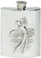 Classic Golfing Hip Flask 6oz Kidney Shape Pewter Ideal Gift Engravable