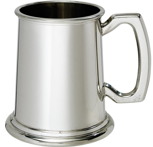 Tankard Half Pint Plain Square Handle Bright Polished Perfect for Engraving