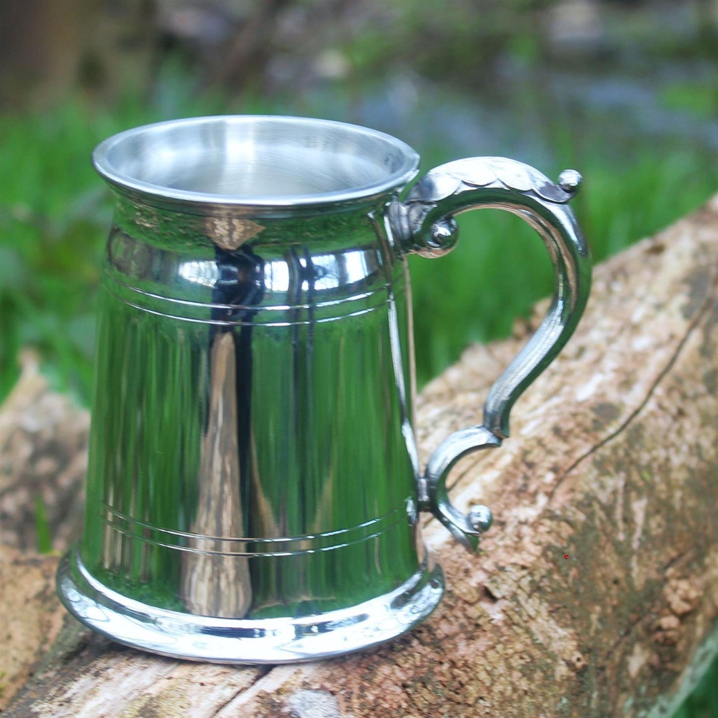 Pewter Tankard 1 Pint Old London Shaped Double Lines Perfect for Engraving