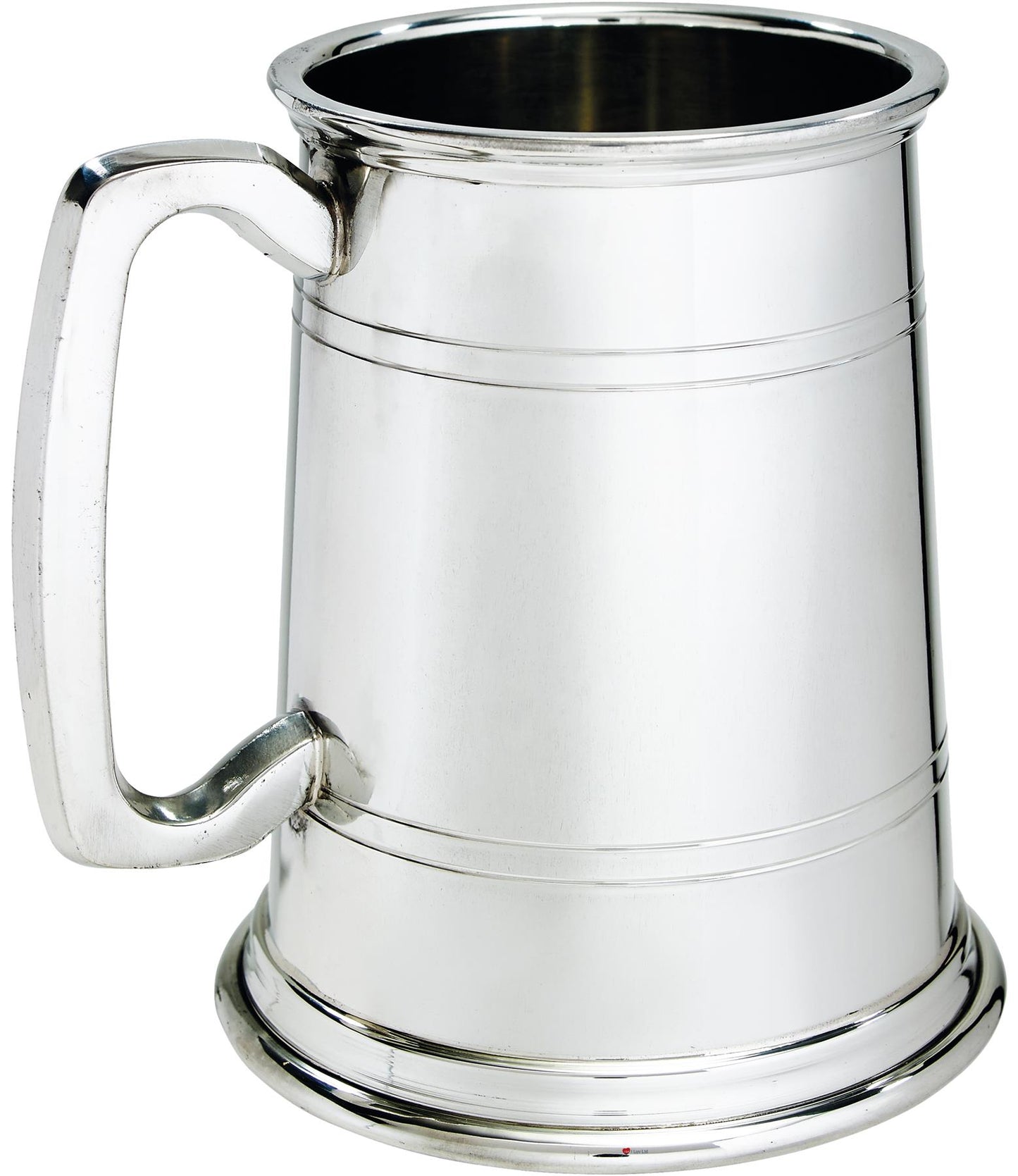 Pewter Tankard 1 Pint Broad Rim Double Lines Touchmark Perfect for Engraving