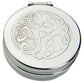 Trinket Pewter Boxes Round Hinged with Celtic Scroll Design Insert on Lid 90mm 50mm