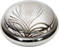 Pewter Trinket Box Embossed Single Peacock Feather Design on Lid Georgian Shaped