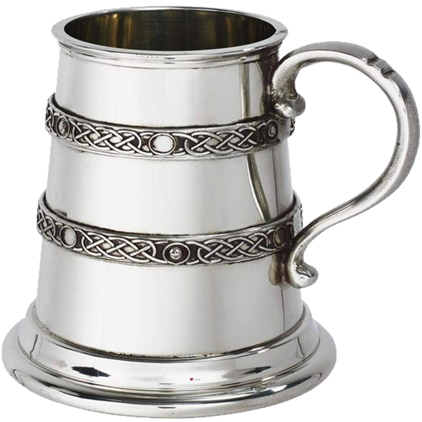 Quarter Pint Baby Christening Mug Pewter Scroll Handle Perfect for Engraving