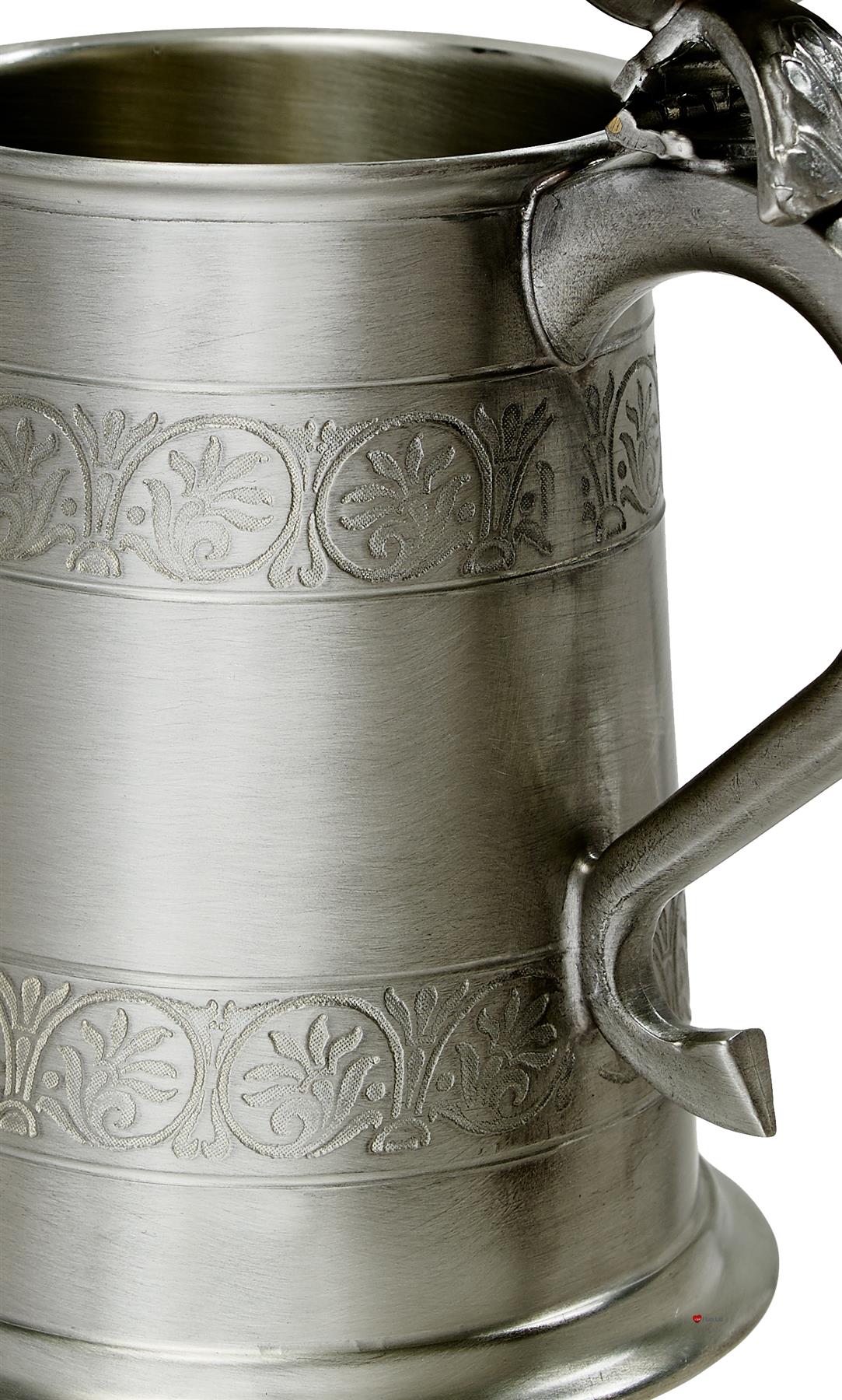 Pewter Lidded Tankard 1 Pint Medieval Style Swan Handle Perfect for Engraving