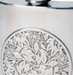 4oz Hip Flask With Flower and Leaf Embossed Design Made From High Quality Pewter