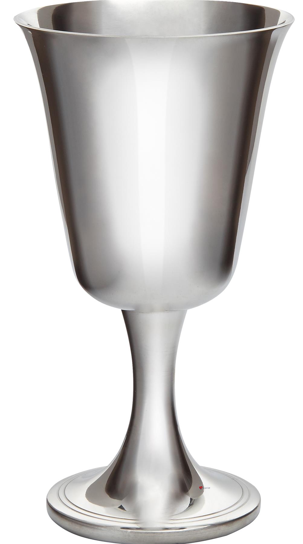 Pewter Goblet Large Bell Shaped 140ml Spun Bright Finish Perfect for Engraving