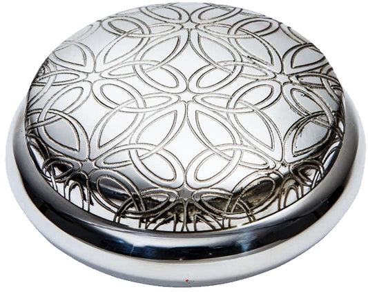 Georgian Pewter Round Trinket Box Triquetra Pattern Perfect for Engraving