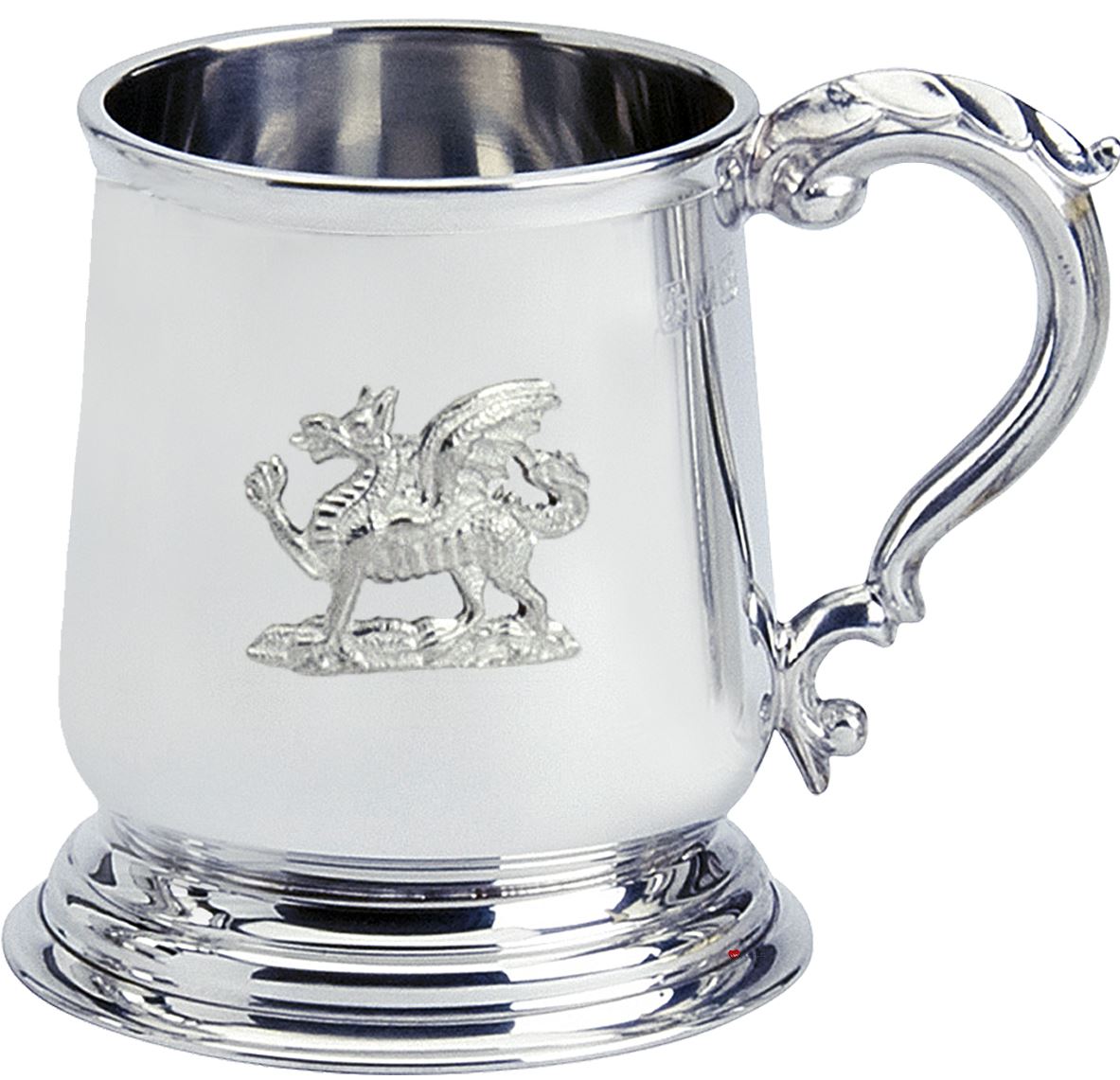 Pewter Tankard George 3rd Ornate Handle 1pt Polished  Great Gift