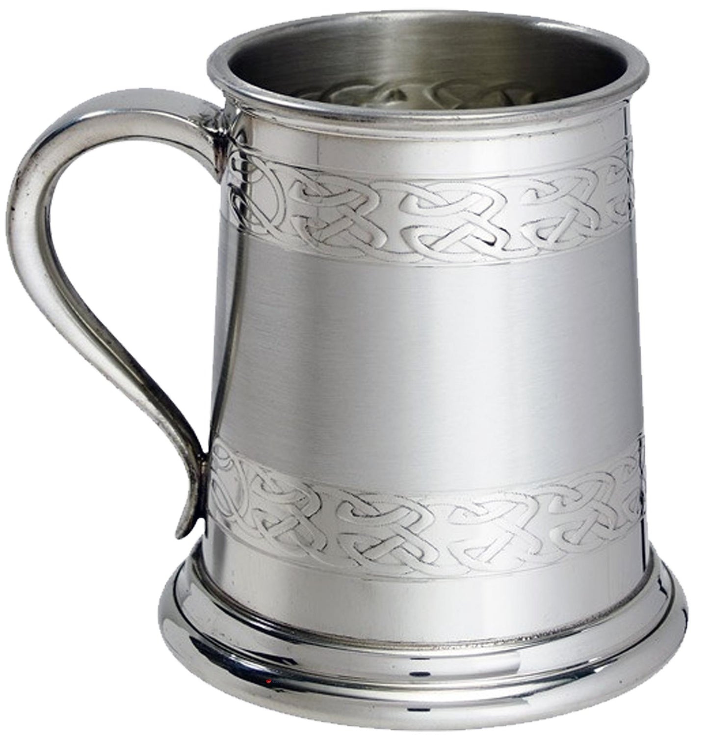 Tankard Half Pint Double Celtic Band Bottom Swan Handle Perfect for Engraving