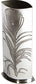 Tall 6.3 inch Pewter Bud Vase for Flowers Featuring Peacock Feather Design