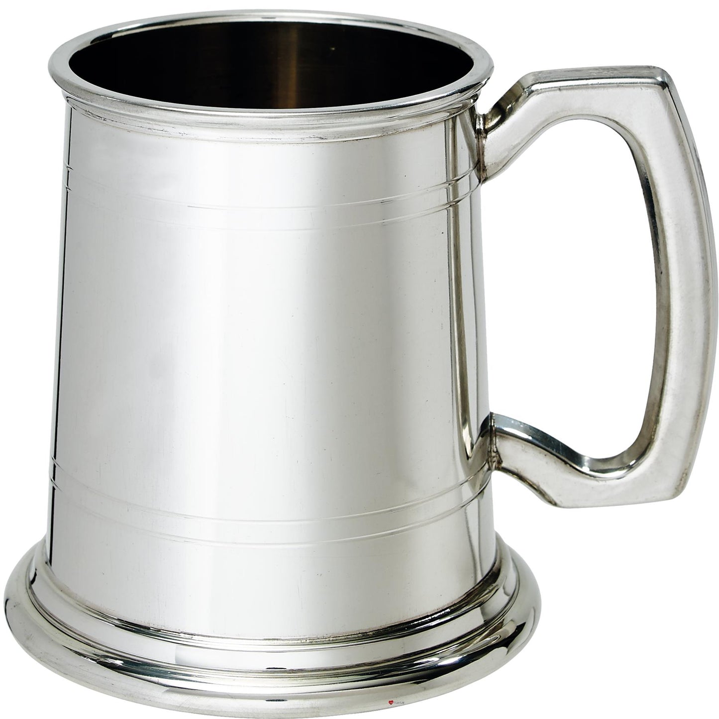 Tankard Half Pint Plain Double Lines Square Handle Pewter Perfect for Engraving