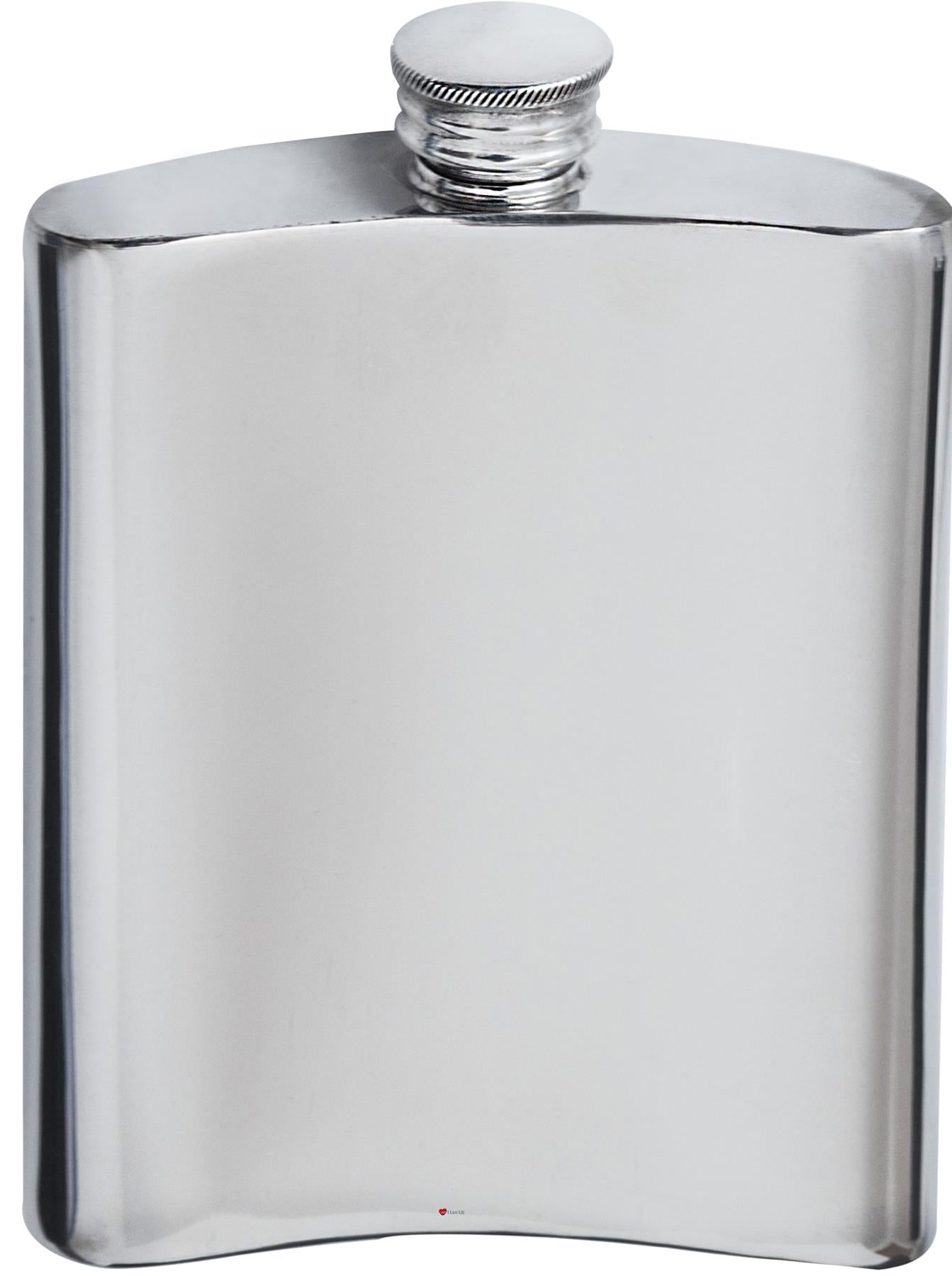 6oz Pewter Hip Flask with Welsh CYMRU National Dragon Design Polished Screw