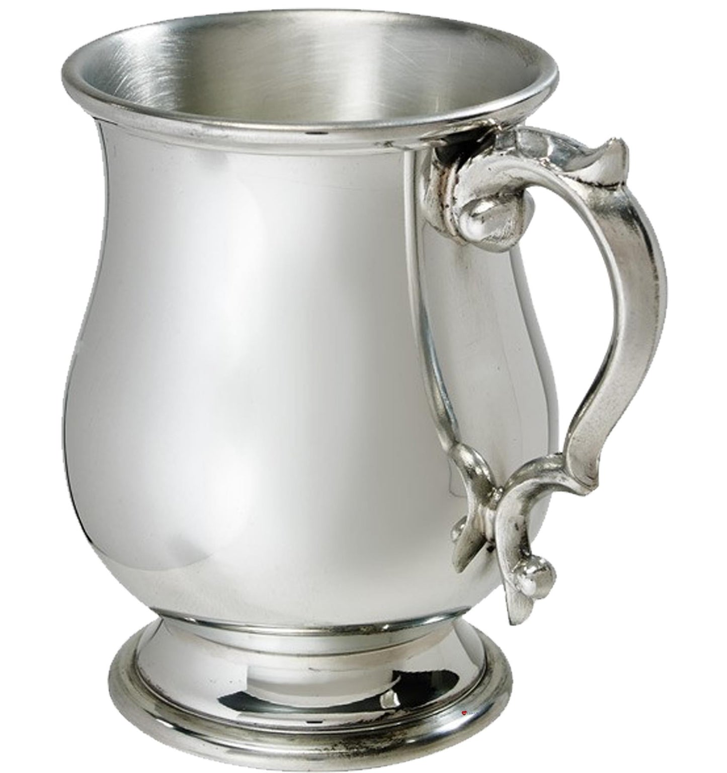 Half Pint Tankard Georgian Style Body Scroll Handle Pewter Perfect for Engraving