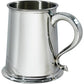 Pewter Tankard 1 Pint Lined Diagonal Satin Swan Handle Perfect for Engraving