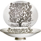 Large 8" Footed Pewter Bowl with Tree of Life Design Perfect for Engraving