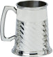 Pewter Tankard Handmade 1pt Ripple Design Polished Finish Ornate Handle