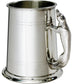 Pewter Tankard 1 Pint Plain Double Lines Fox Handle Perfect for Engraving