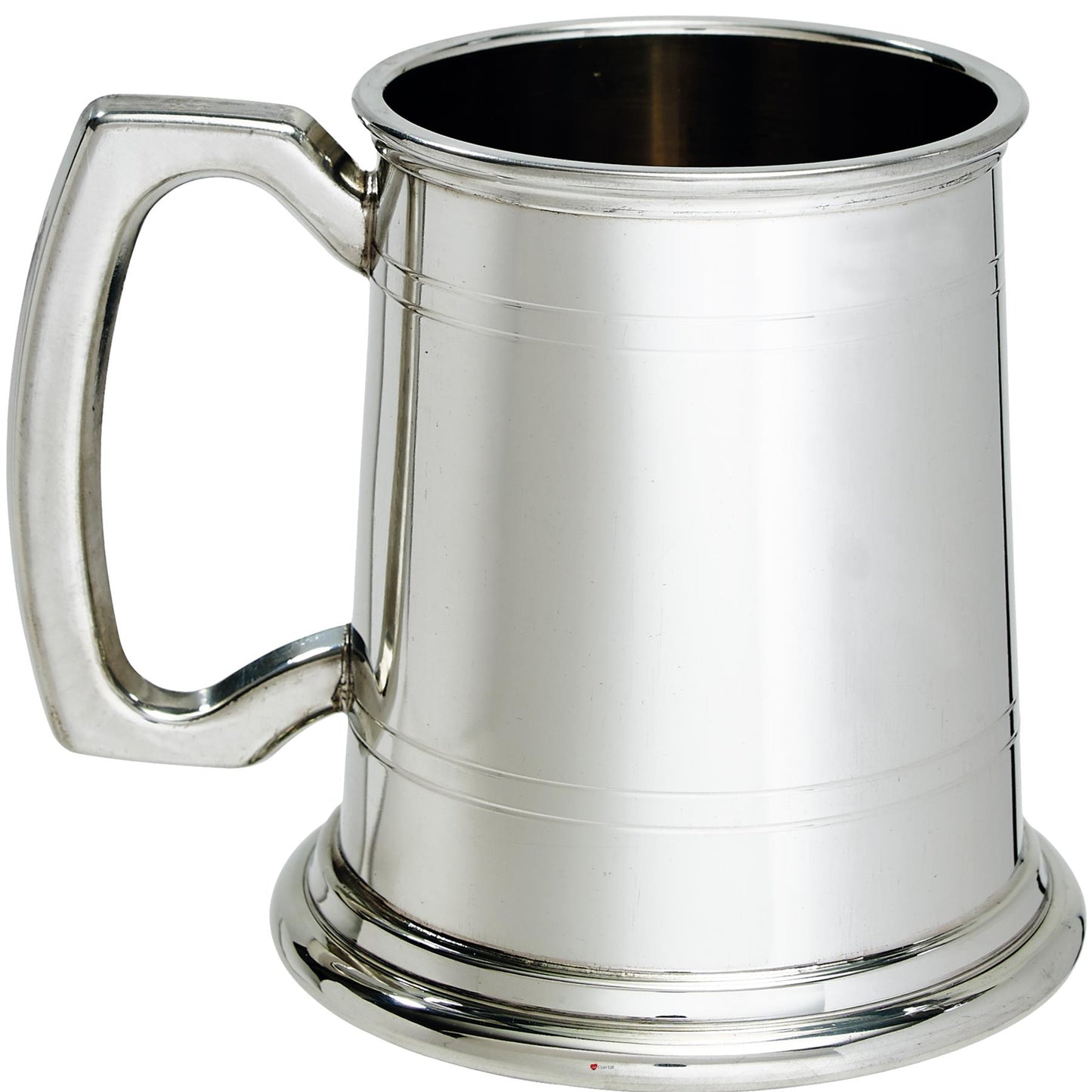 Tankard Half Pint Plain Double Lines Square Handle Pewter Perfect for Engraving