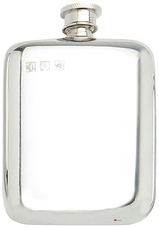 Pocket Liquor Flask 4oz Plain Pewter Flask Engravable Screw Top Ideal Gift