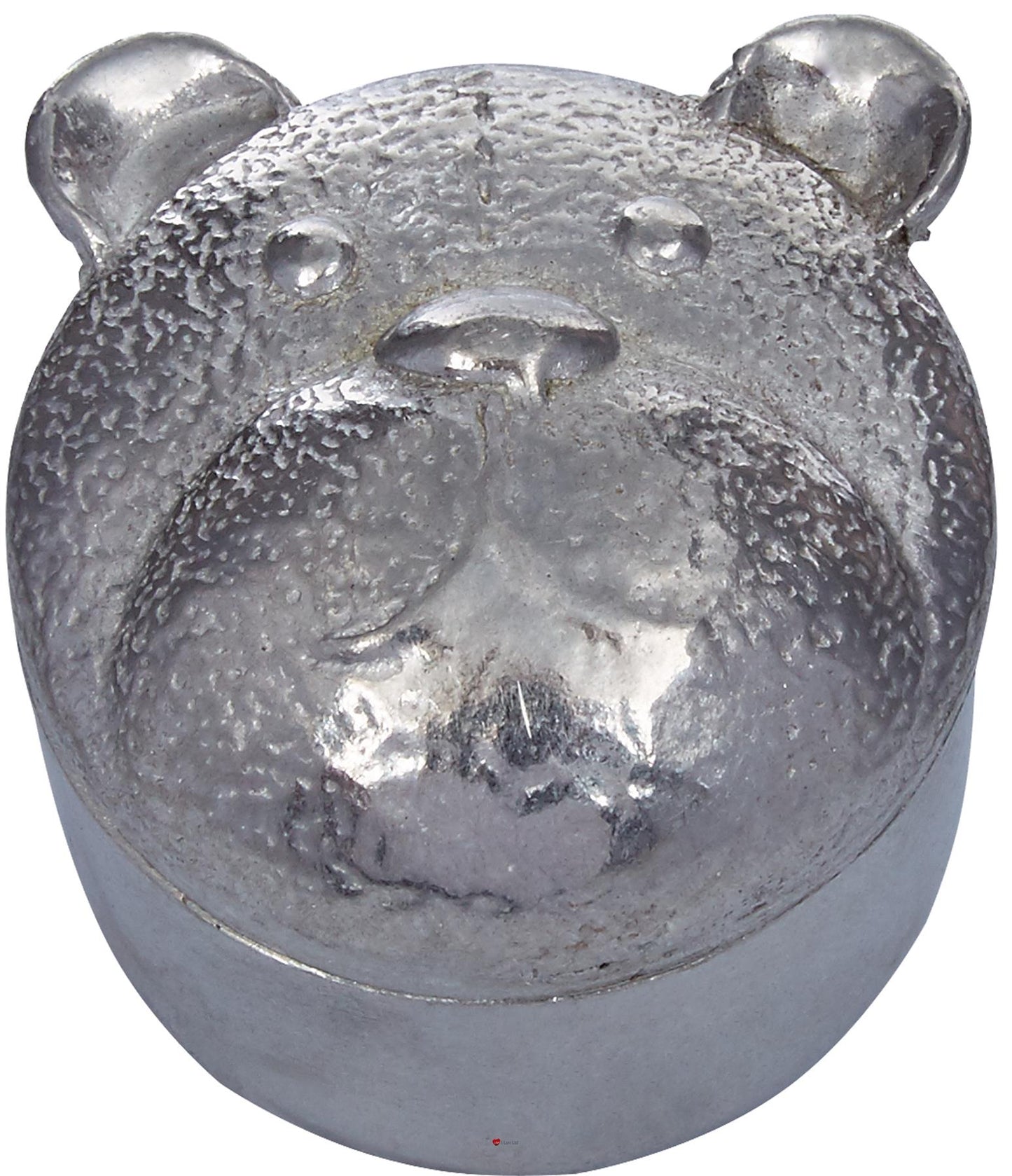 Child's Bear Trinket Box in Pewter Bear Head on Lid and Secret Paw Prints Inside