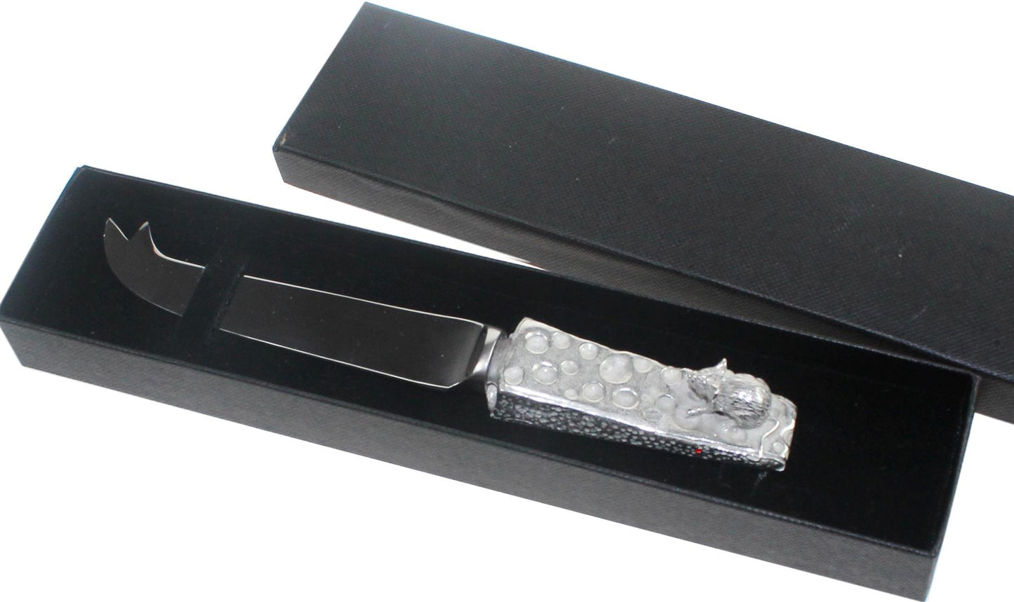 Cheese Knife Stainless Steel with Pewter Mouse and Cheese Shaped Handle