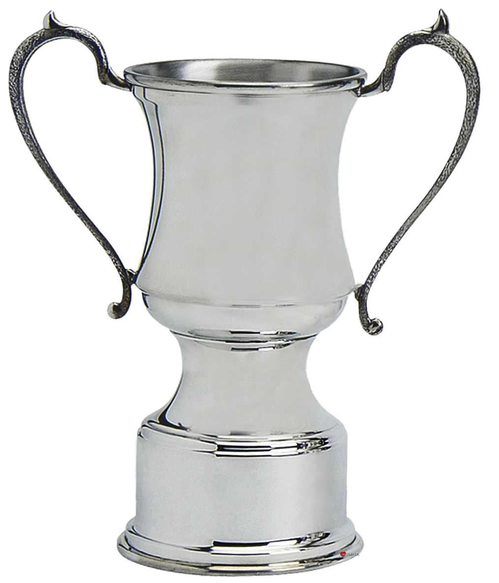 Traditional Style Sporting Presentation Trophy 12inch Polished Pewter Engravable