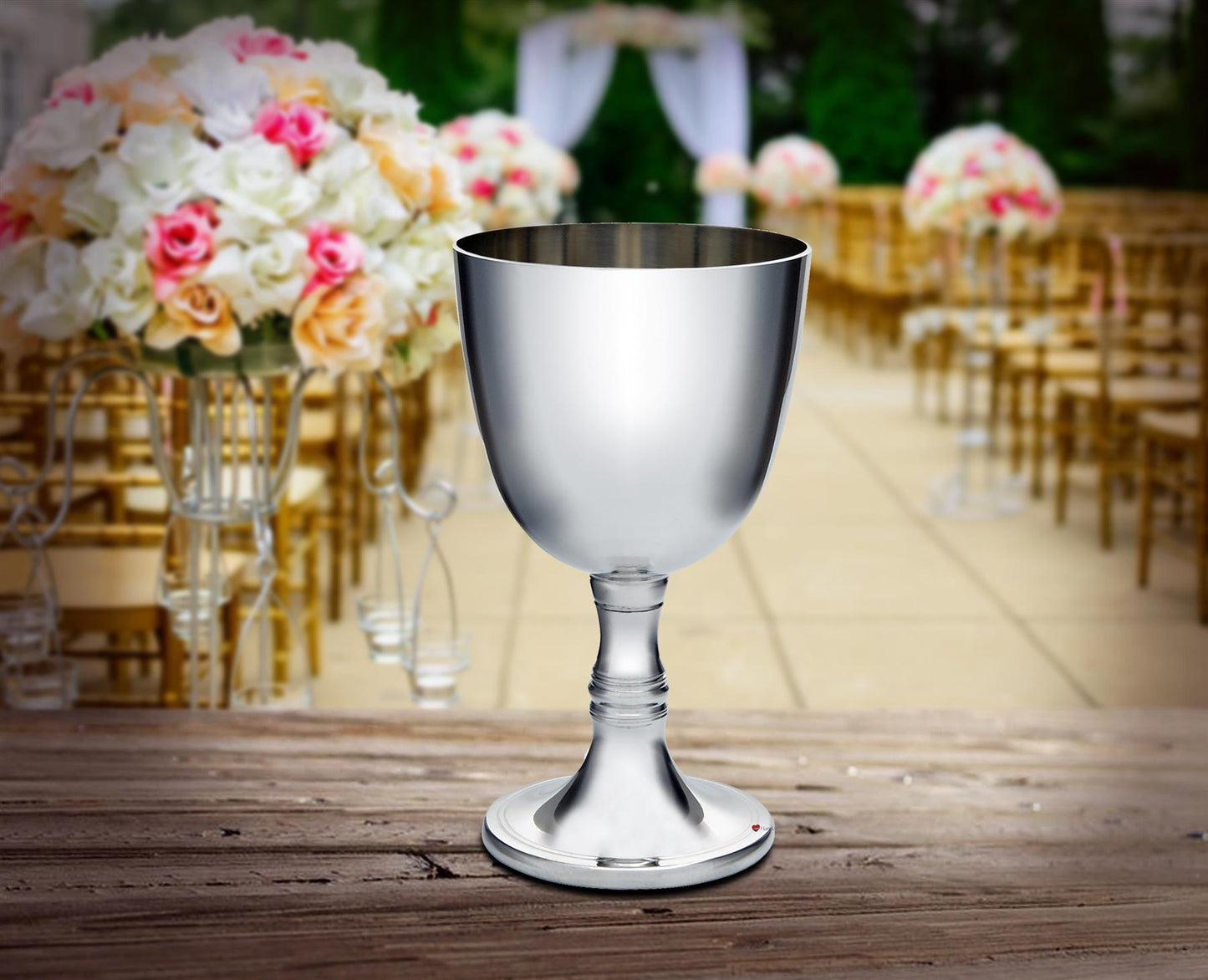 Pewter White Wine Goblet 300ml Bright Polished Finish Perfect for Engraving