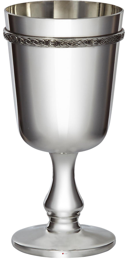 Celtic Band Goblet Pewter 300ml Bright Polished Finish Perfect for Engraving