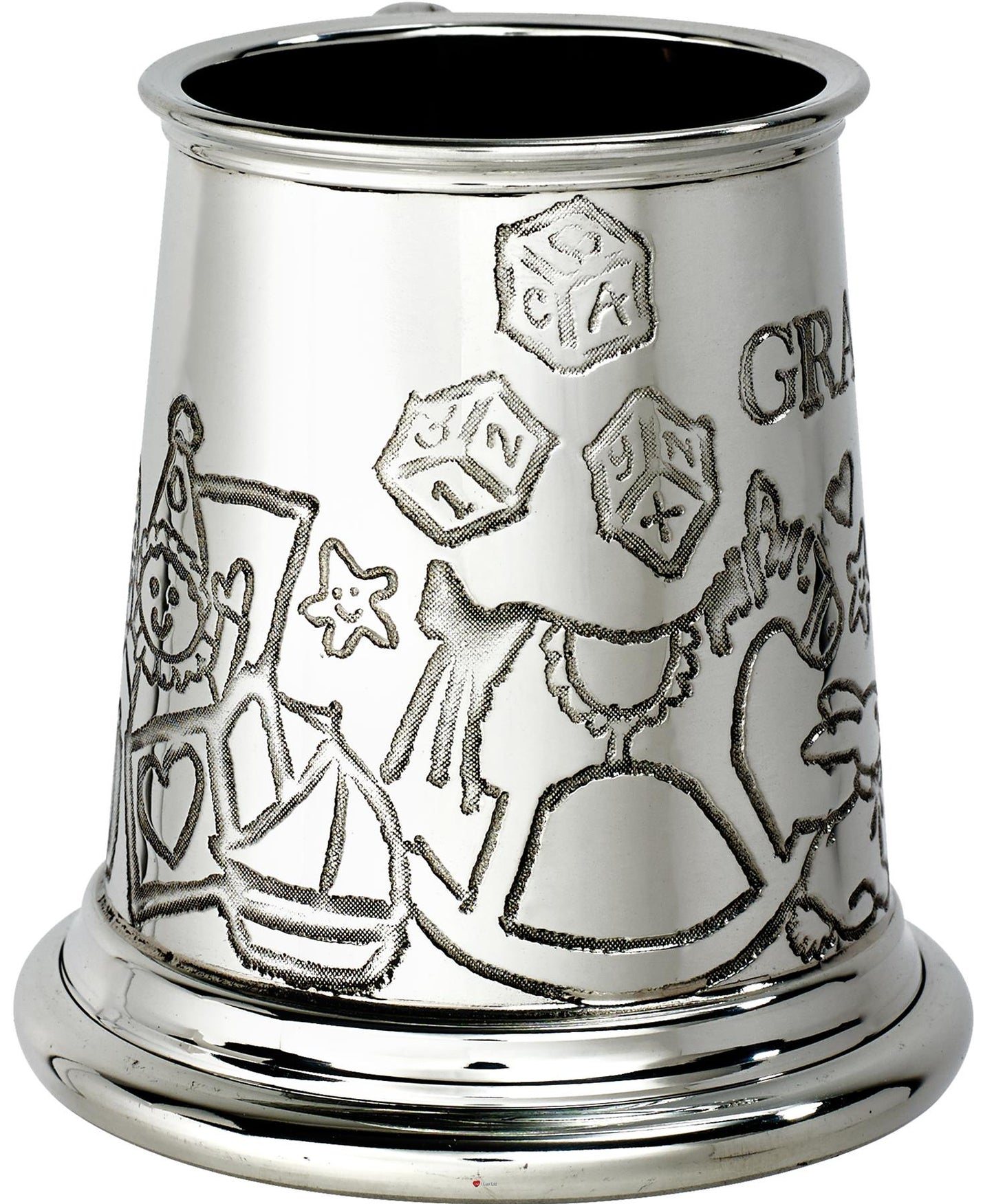 Quarter Pint Grandson Animal Christening Pewter Tankard Perfect for Engraving