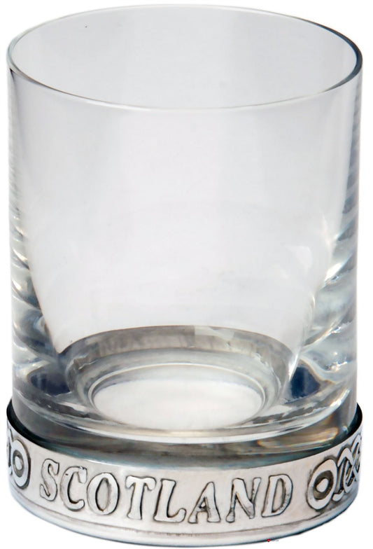 Celtic Design Pewter Base Shot Glass Made From Pewter and Glass