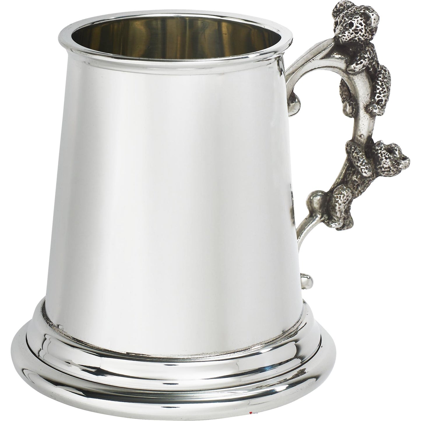 Quarter Pint Baby Christening Pewter Tankard Bear Handle Perfect for Engraving