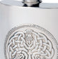 4oz Hip Flask With Celtic Thistle Embossed Design Made From High Quality Pewter