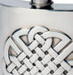 6oz Hip Flask With Embossed Celtic Knote Design Kidney Flask Made From Pewter