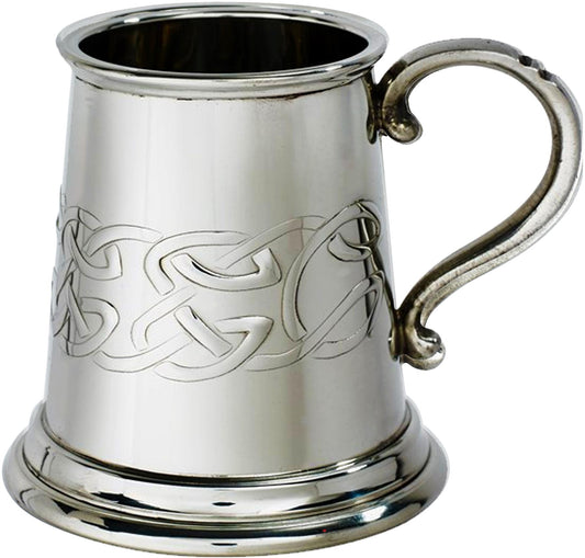 Child's Quarter Pint Christening Mug Pewter Tankard Handle Perfect for Engraving