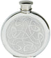 Hip Flask Round Celtic Scroll Panel Design 6oz Screw Top Engravable Ideal Gift