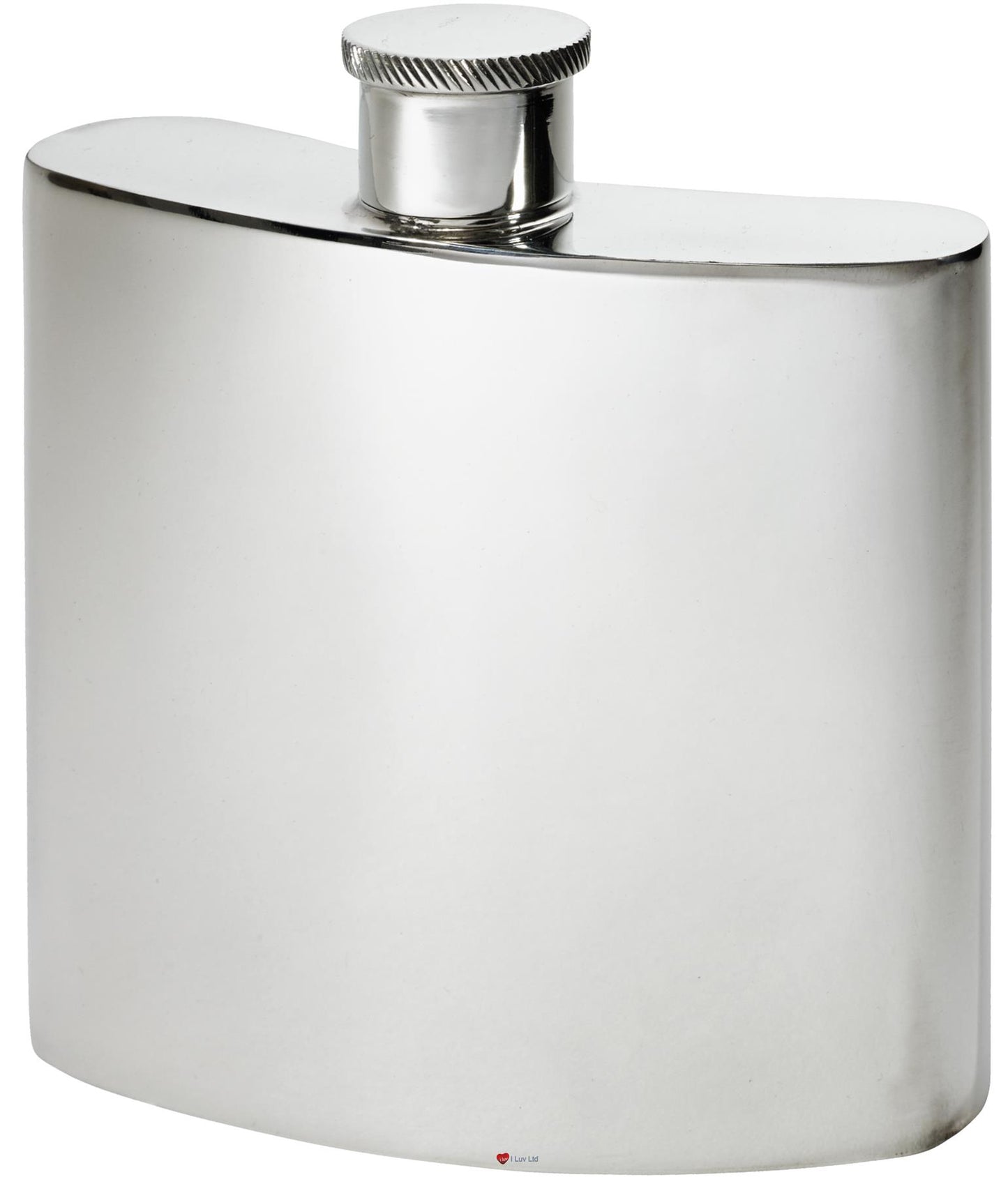 26oz Pewter Flask Kidney Shaped in Plain Polished Screw Perfect for Engraving