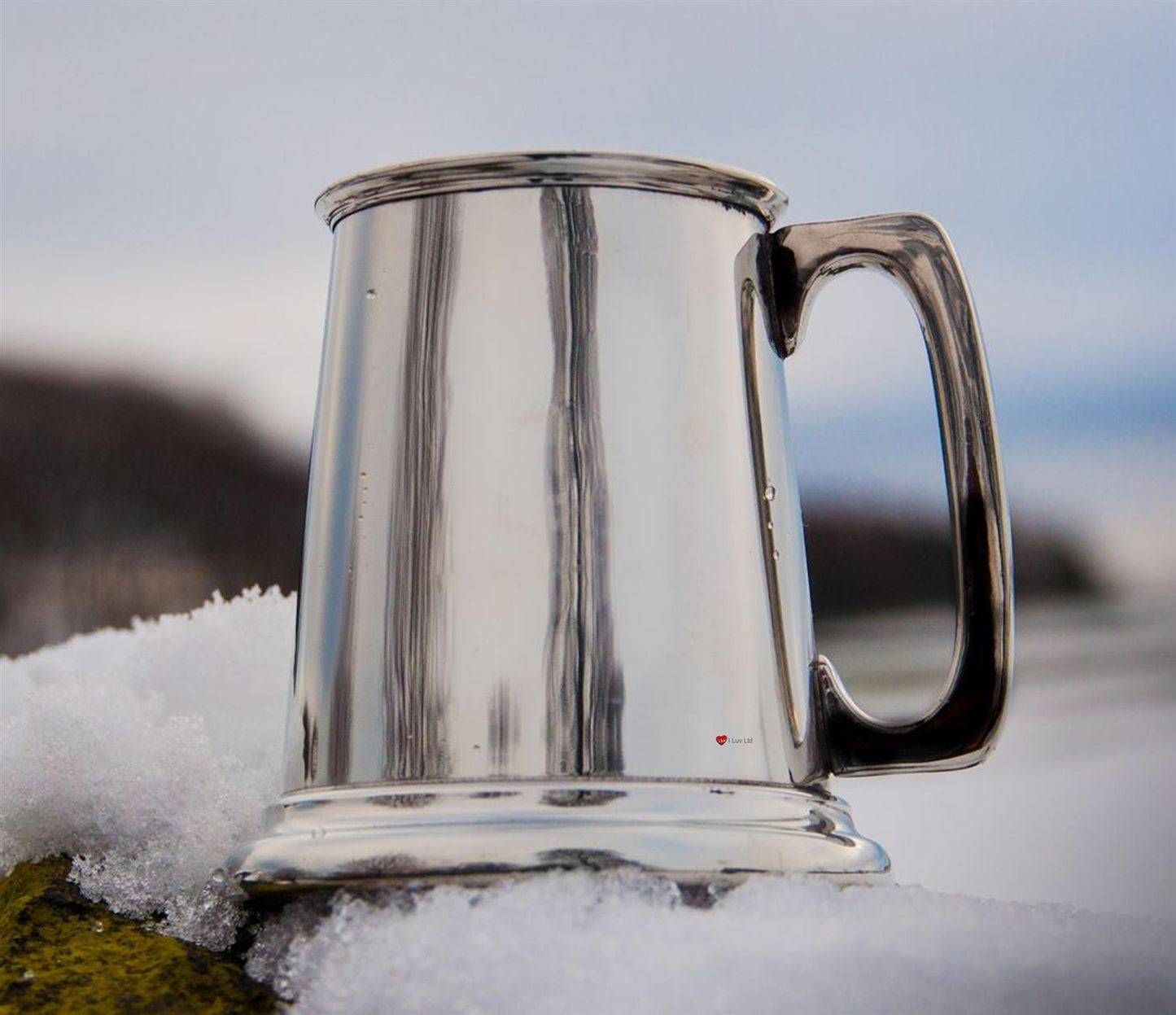 Tankard Half Pint Plain Body Square Handle Pewter Perfect for Engraving