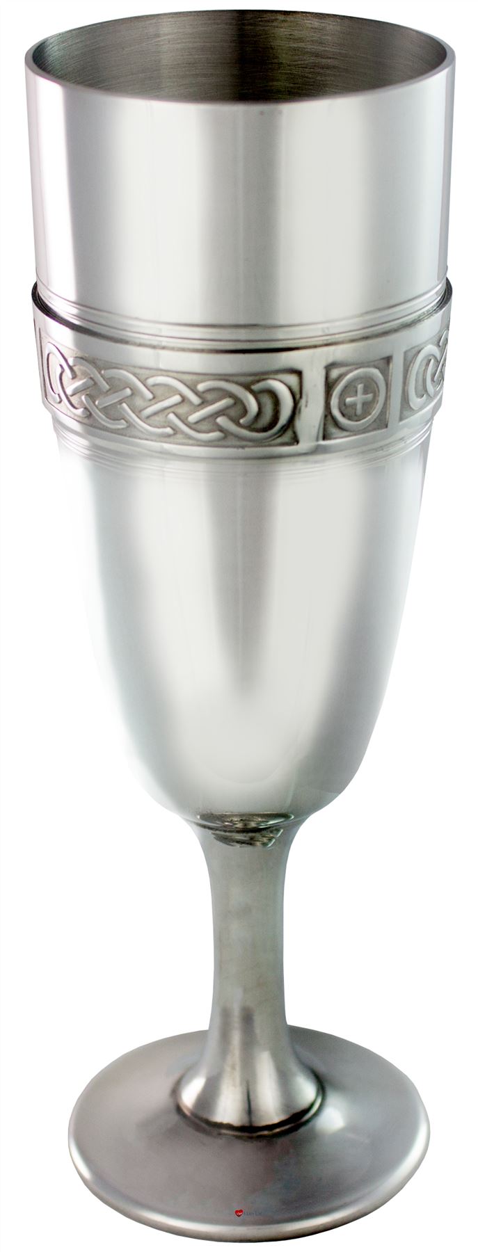 Celtic Banded Pewter Champagne Flute and Wine Goblet 7" Ideal Wedding Gift