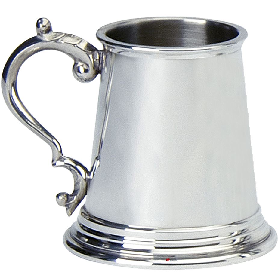 Christening Gift Children's Plain Tankard With Teddy on Handle Pewter Cup