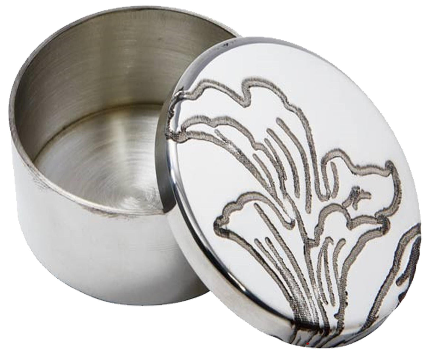 Small Pewter Trinket Box with Acanthus Pattern Perfect for Engraving