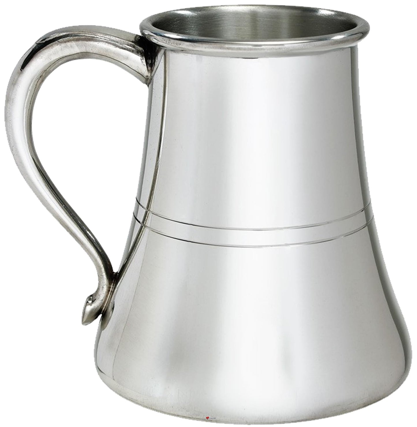 Pewter Ships Tankard 1 Pint Broad Base and Swan Handle Perfect for Engraving