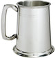 Pewter Glass Bottom Tankard 1 Pint Plain Double Lines Perfect for Engraving