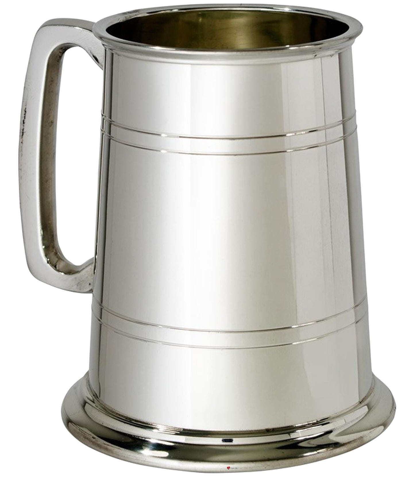 Pewter Glass Bottom Tankard 1 Pint Double Lines Touchmark Perfect for Engraving