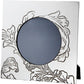 Pewter Single Small Photo Frame 4 x 4 Inch Acanthus Pattern Round Picture