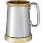 Pewter Heavy Tankard 1 Pint Wortley Brass Rim Base Detail Perfect for Engraving