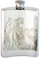 Pewter Hip Flask Hunting Game Picture Scene Kidney Engravable 6oz Screw Top