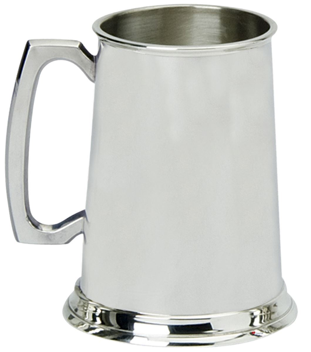 Pewter Tankard Handmade 1pt Plain Design Traditional Shape Fine English Pewter